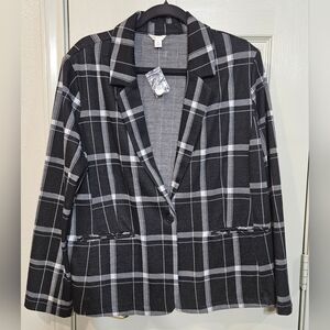 Cato Black and White Checkered Blazer
